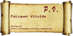 Patzauer Vitolda névjegykártya